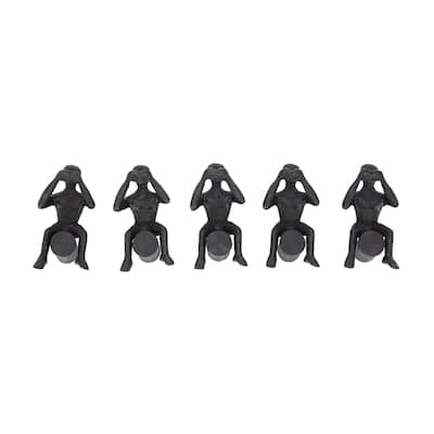 Grey Aluminum Modern Wall Decor People (Set of 5)