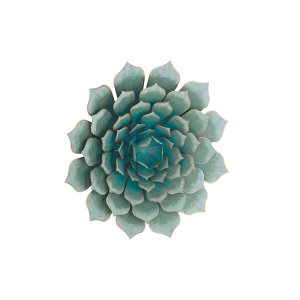 Shop Modern 23 Inch Metallic Teal Iron Floral Wall Decor