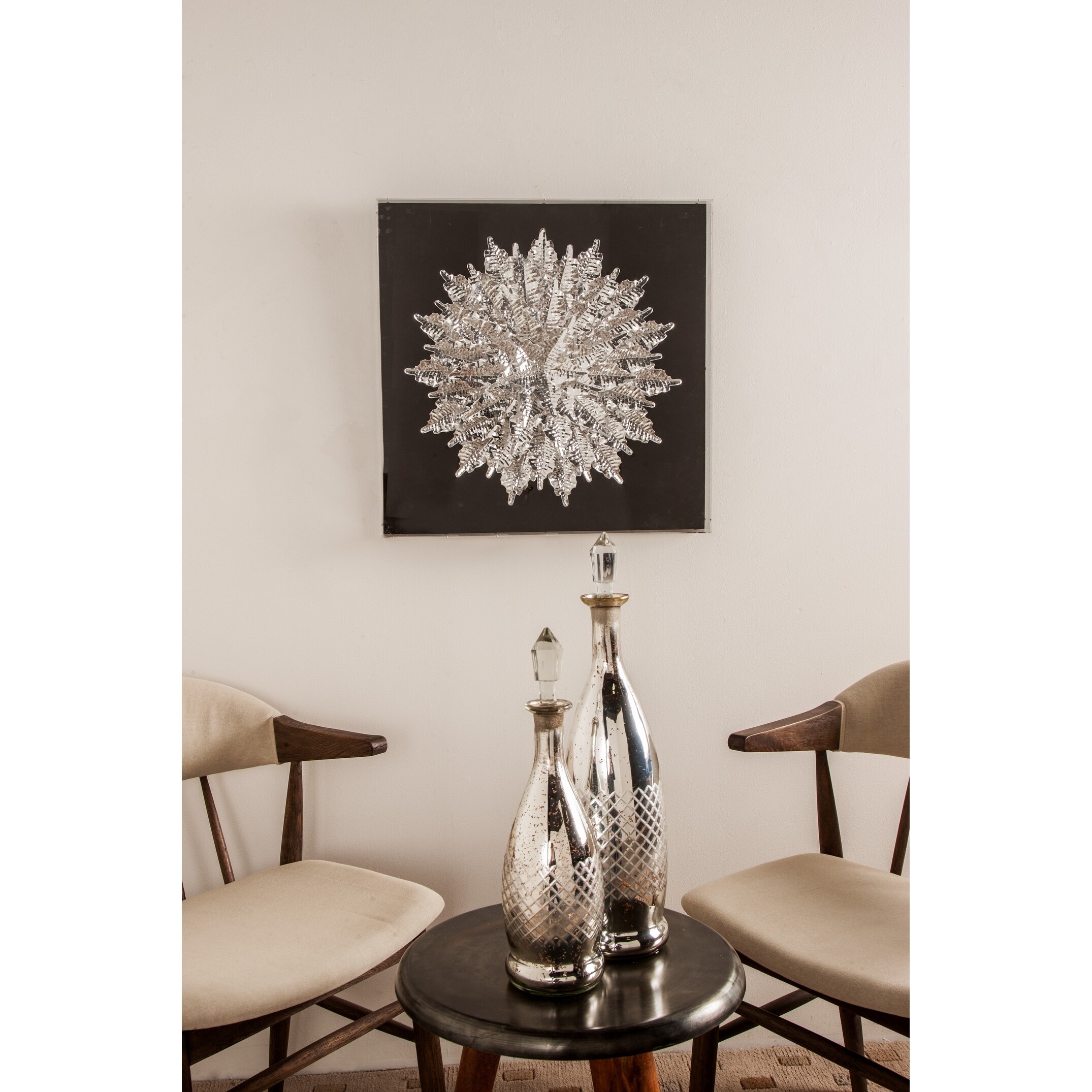Contemporary 24 X Inch Silver Feather Shadow Box Wall Decor Contemporary 24 X Inch Silver Feather Shadow Box Wall Decor