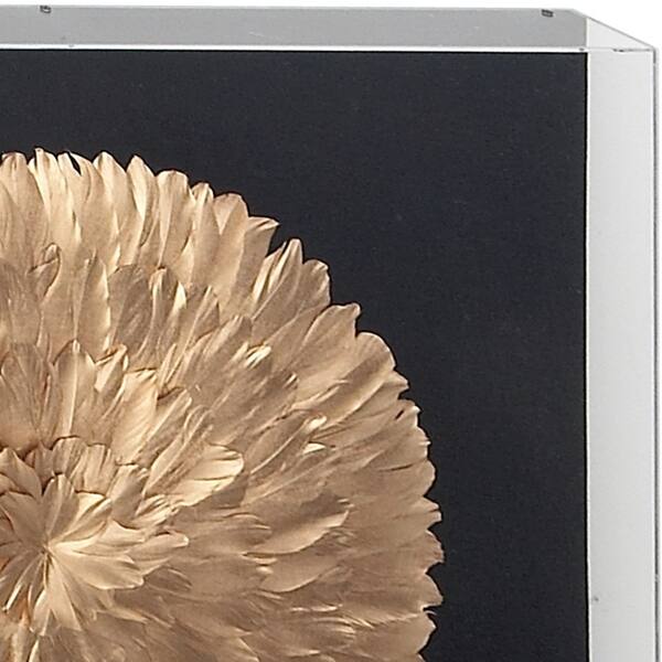 Shop Contemporary 24 X 24 Inch Gold Feather Shadow Box Wall Decor