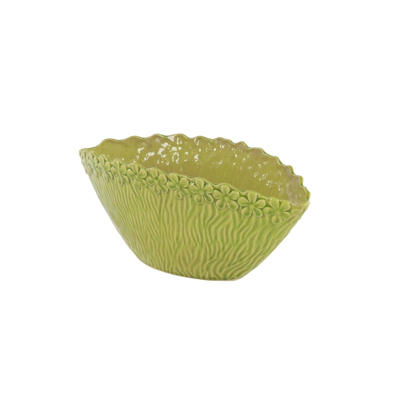 Set Of 2 Eclectic 6 And 7 Inch Yellow Green Ceramic Planters Overstock 20445226