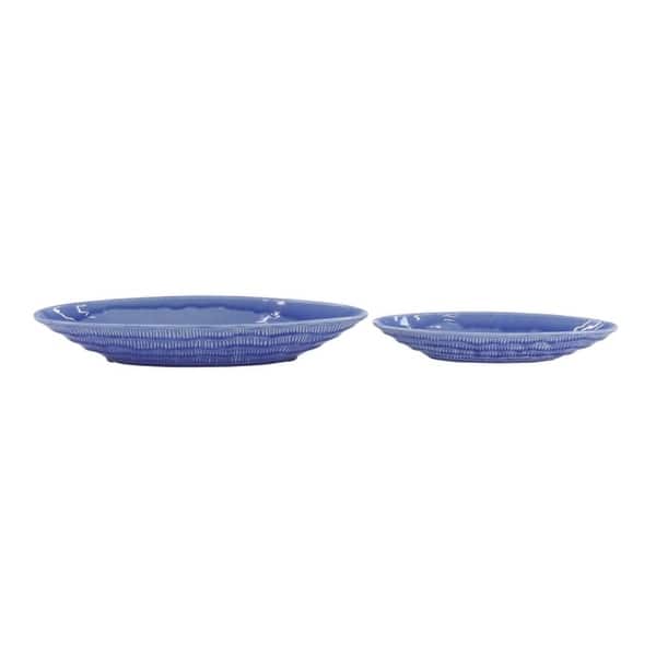 Set of 2 Eclectic 2 and 3 Inch Navy Blue Ceramic Planters - Overstock ...