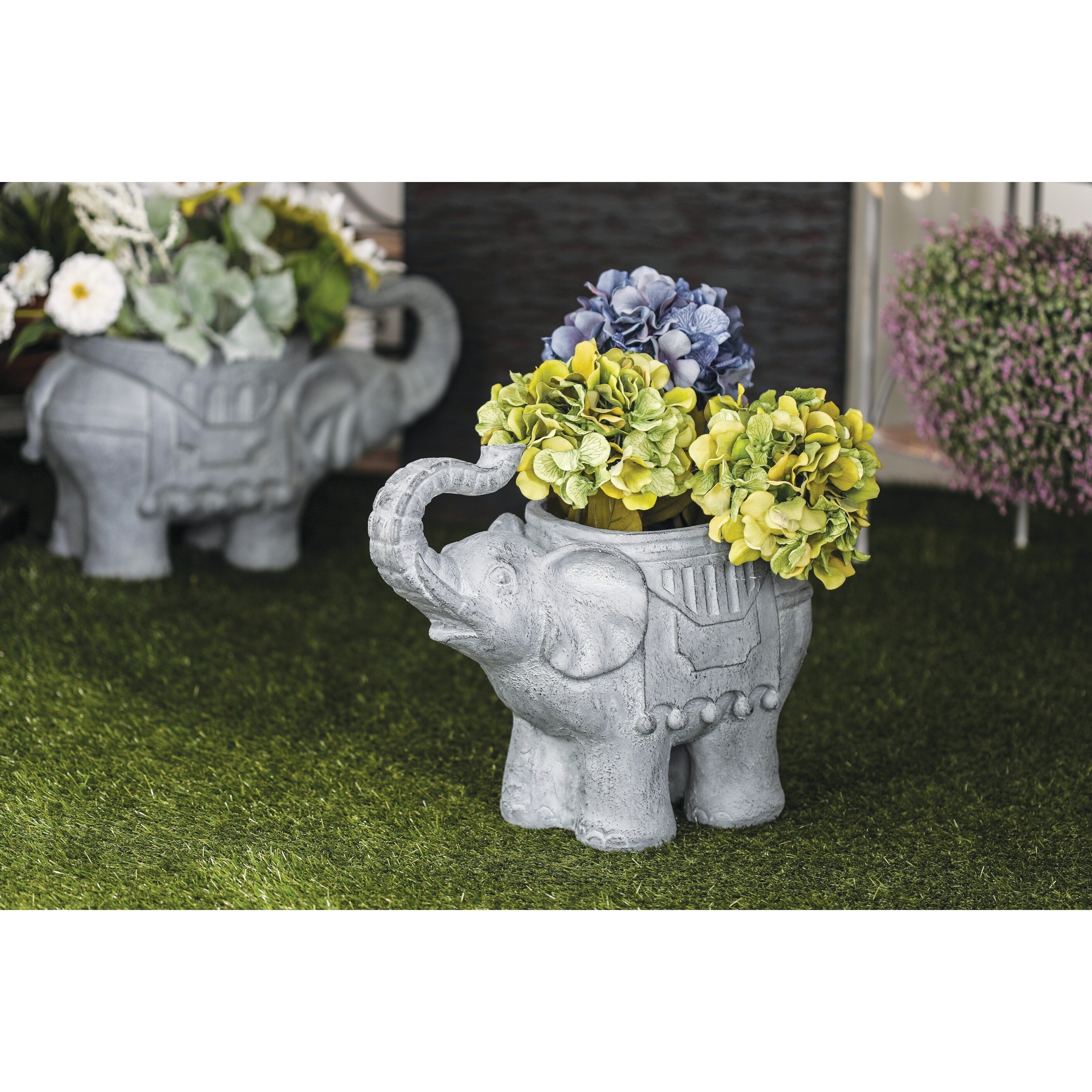 resin elephant planter