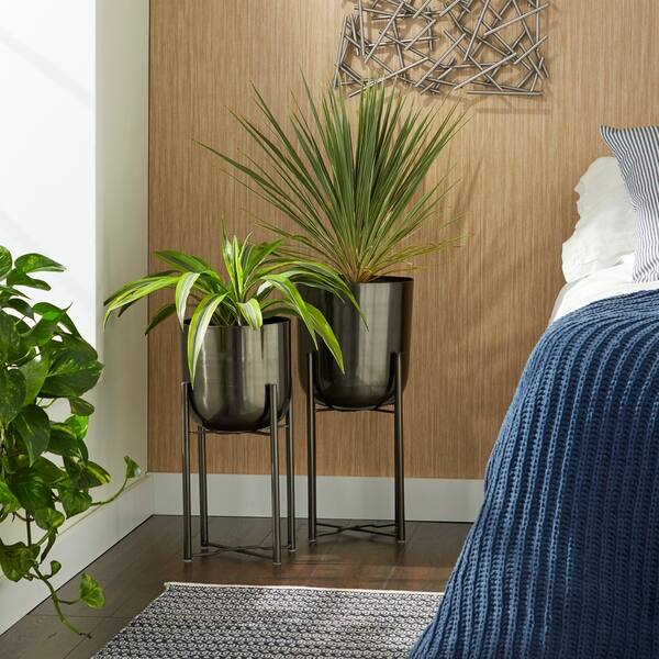 Large Round Indoor Outdoor Metallic Black Bronze Metal Large Round Indoor Outdoor