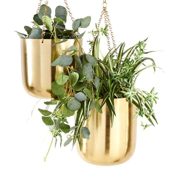 Shop Large Round Metallic Gold Metal Hanging Indoor Outdoor