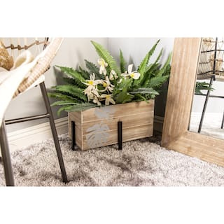 Brown Wood Contemporary Planter Set of 3 19" x 24" x 12"