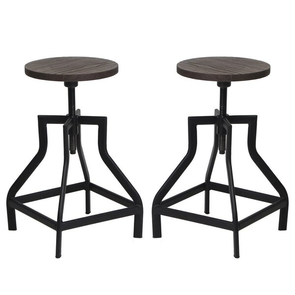 Viva Home Swivel Metal Frame Barstool With Viva Home Swivel Metal Frame Barstool With Adjule Wood Seat Set Of 2