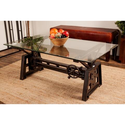 Industrial 20 x 47 Inch Gray Mechanical Coffee Table