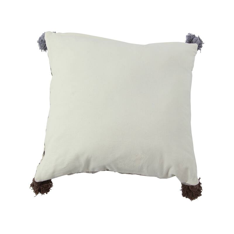 Rustic 19 x 19 Inch Square Brown Cushion Cover with Compressed Filler