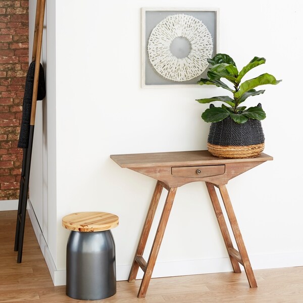 Farmhouse 30 x 36 Inch Brown Wood Console Table Brown | eBay