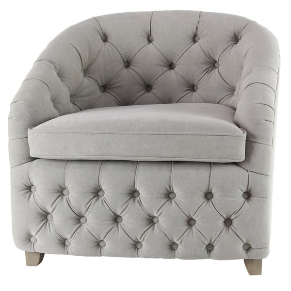 Traditional 30 X 32 Inch White Tufted Arm Chair 30 X 32 Inch White Tufted Arm Chair