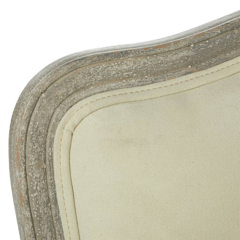 Traditional 38 x 30 Inch Cream Cushioned Arm Chair