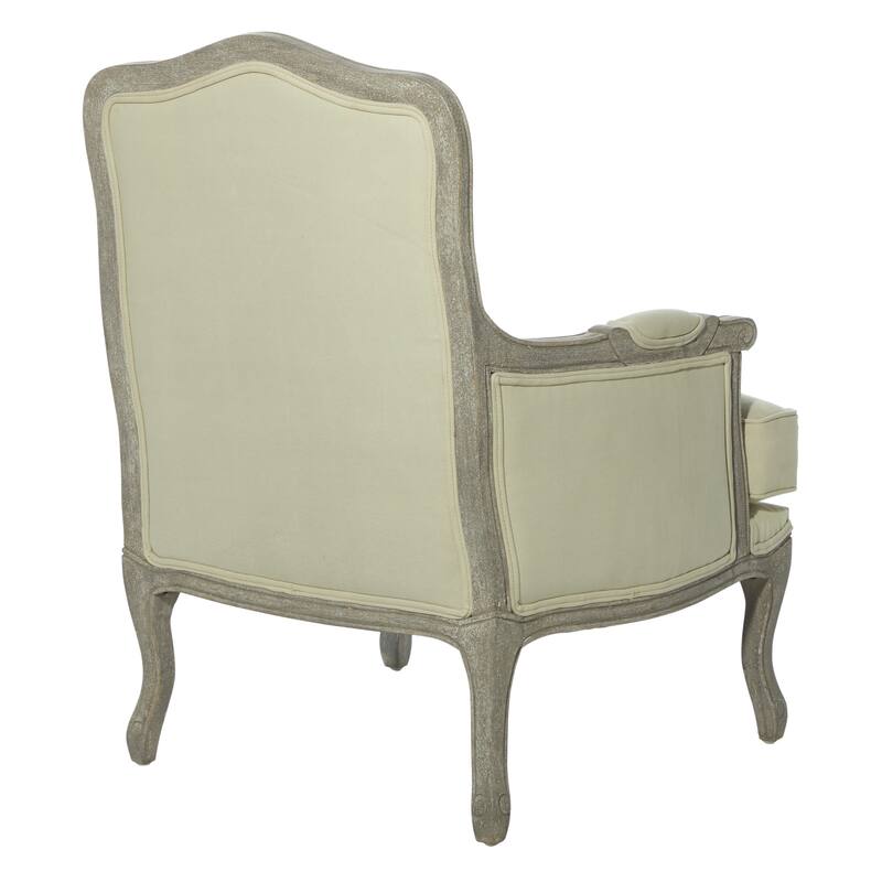 Traditional 38 x 30 Inch Cream Cushioned Arm Chair