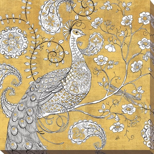 Daphne Brissonnet "Color my World Ornate Peacock I Gold" Giclee Stretched Canvas Wall Art. Opens flyout.