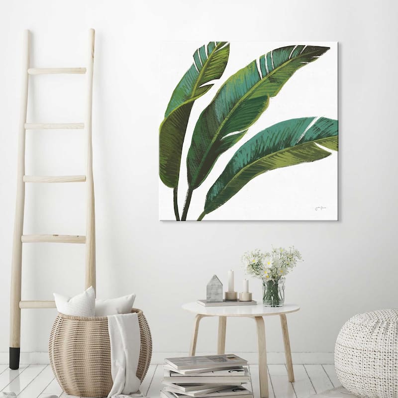 Janelle Penner "Welcome to Paradise XI on White" Giclee Stretched Canvas Wall Art