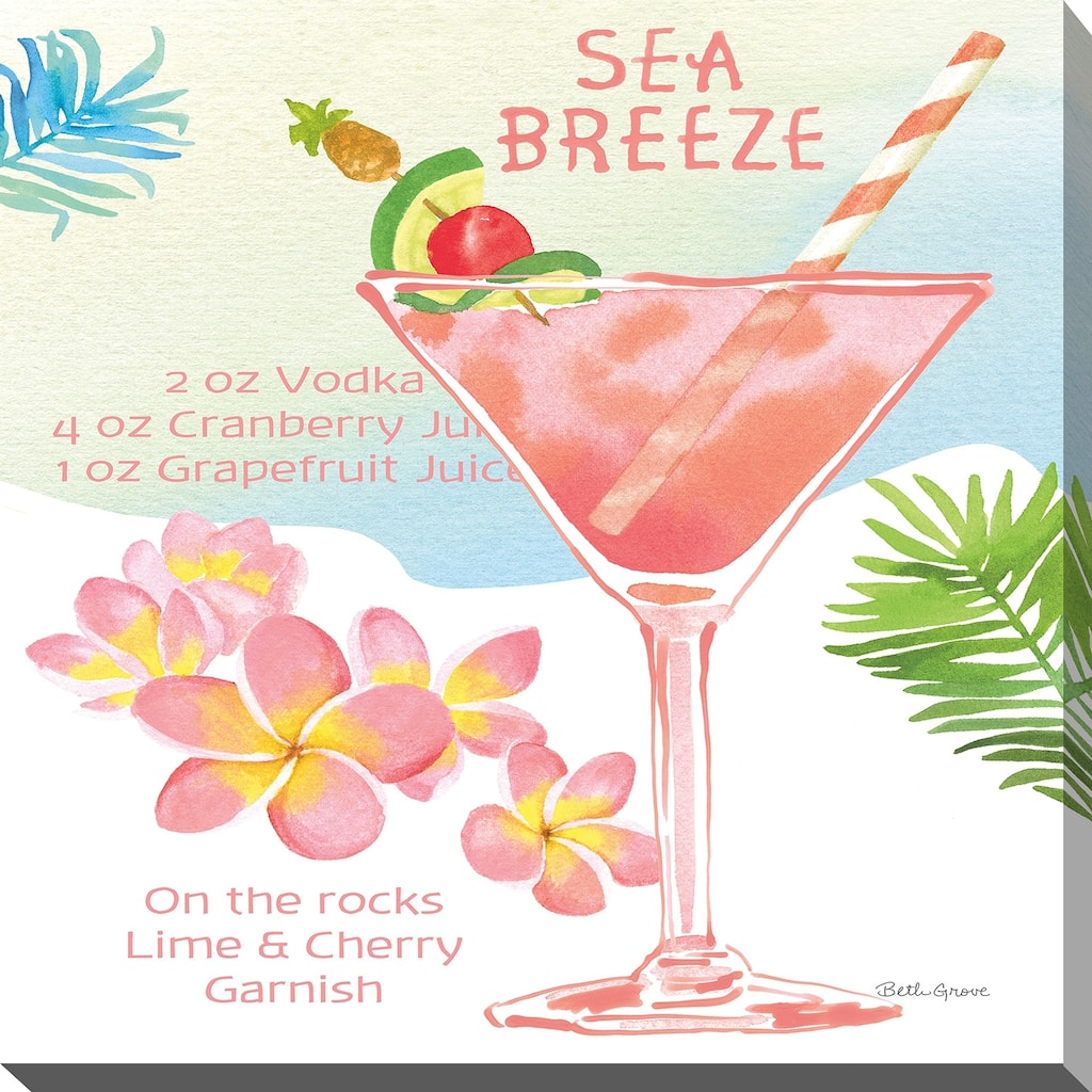 Beth Grove "Tropical Getaway IV" Giclee Stretched Canvas Wall Art