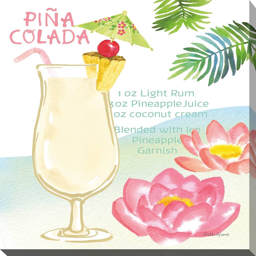 Beth Grove "Tropical Getaway II" Giclee Stretched Canvas Wall Art