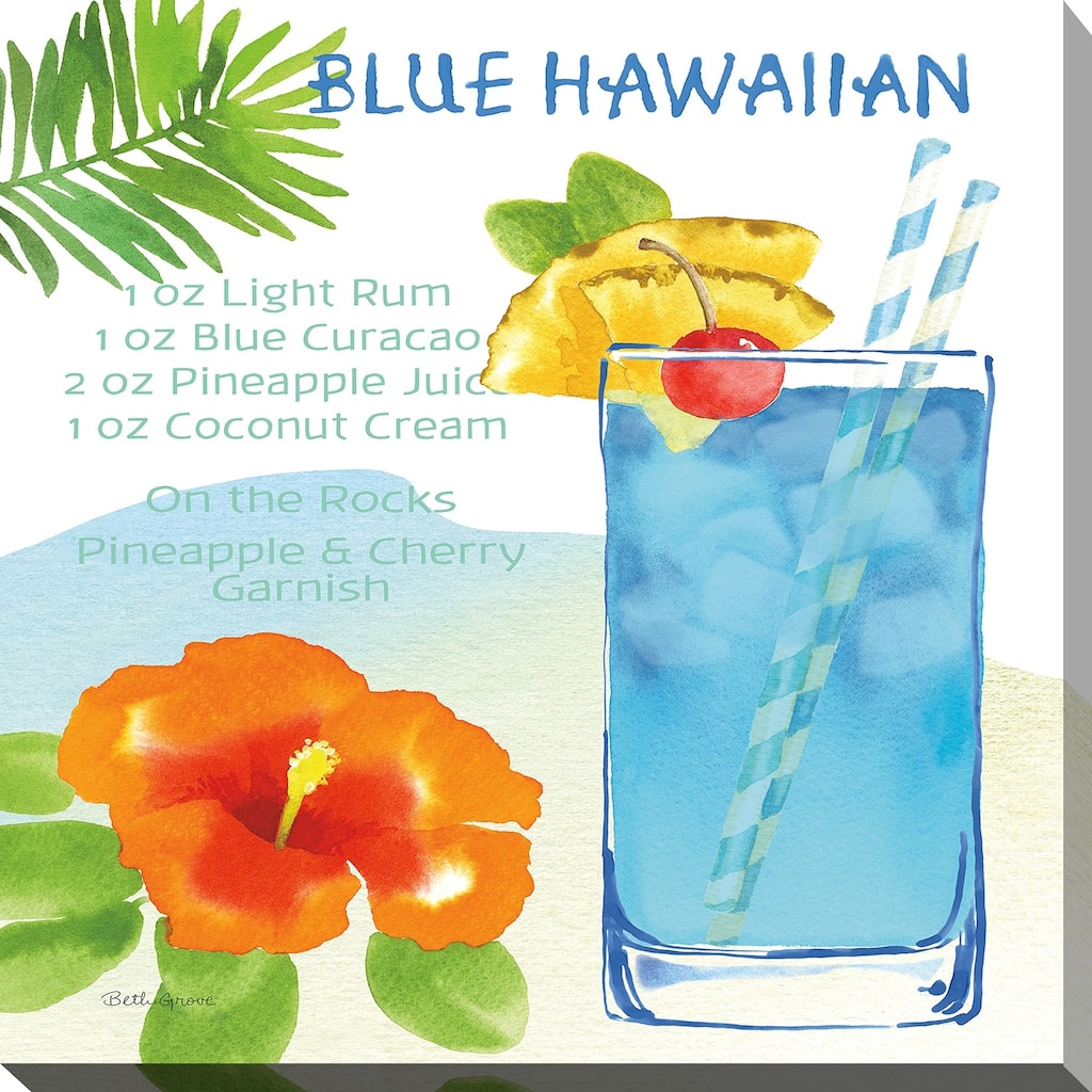 Beth Grove "Tropical Getaway I" Giclee Stretched Canvas Wall Art