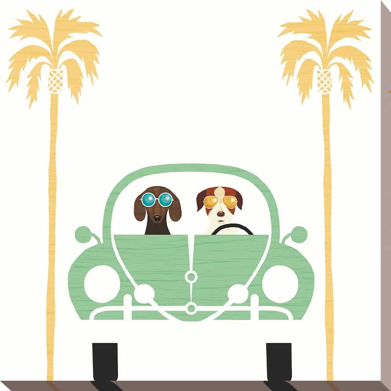 Michael Mullan "Beach Bums Beetle I square" Giclee Stretched Canvas Wall Art