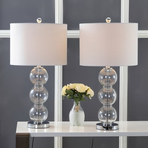 Bella 27 Gl Triple Sphere Led Table Lamp Clear Chrome Set Bella 27 Gl Triple Sphere Led Table Lamp Clear Chrome Set