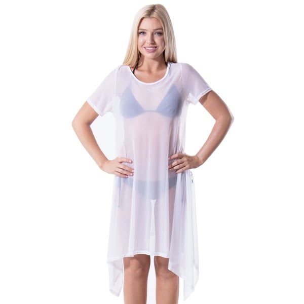 sheer shirt dress beach cover up