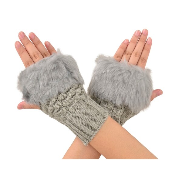 fingerless fur gloves