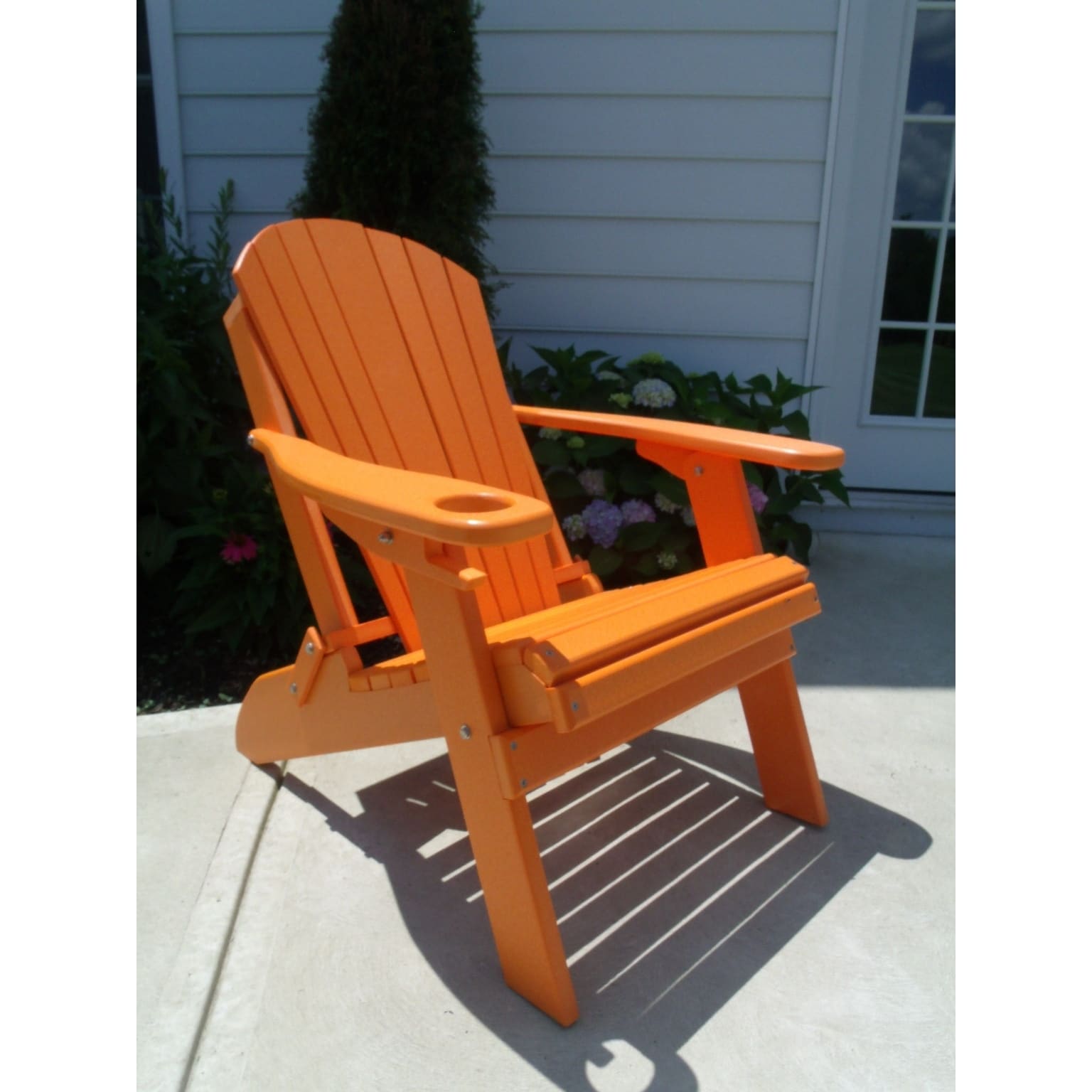 Folding Adirondack Chair W Cup Holder Poly Lumber Ba084cfa 7c4b 45e2 B129 Faa68034de97 