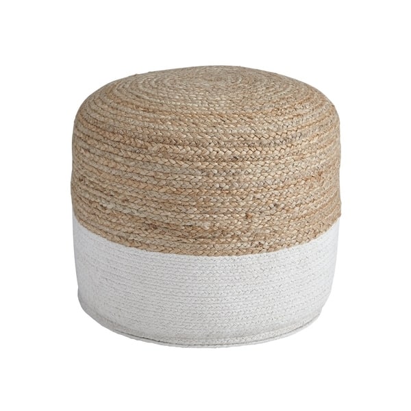 Sweed Valley Natural/White Pouf - On Sale - Overstock - 20455695