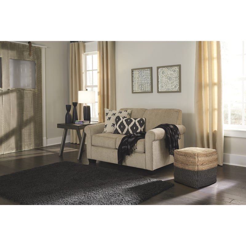 Signature Design by Ashley Sweed Valley Natural/Black Pouf