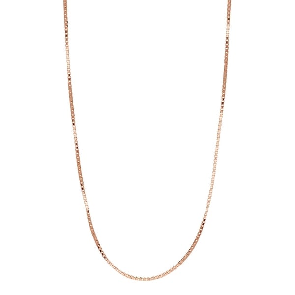 Shop Pori Jewelers 14k Solid Rose Gold Box Chain Necklace - On Sale - Free Shipping Today ...
