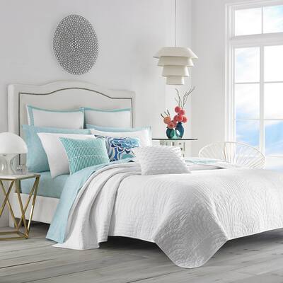 Trina Turk Palm Desert White Cotton Quilt Set