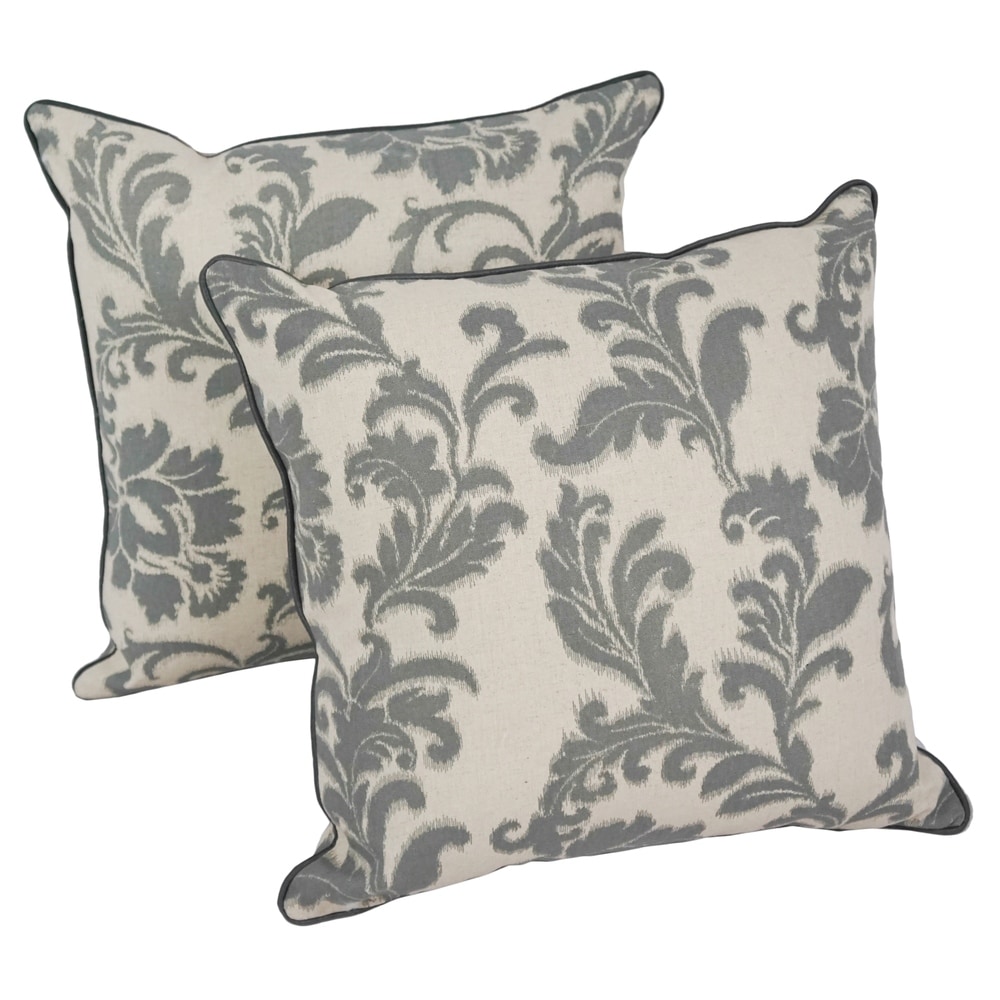 Thomas Collection Floral Gray Black Taupe Designer Floral Throw Pillow,  Handmade in USA - Bed Bath & Beyond - 20895933