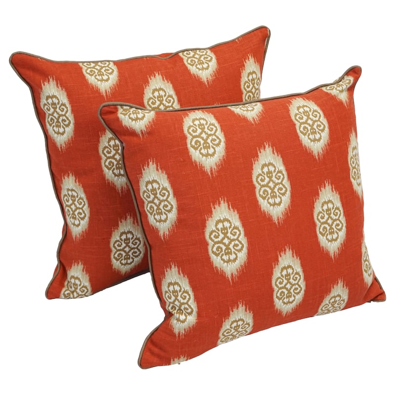 Blazing Needles 17-inch Designer Throw Pillows (Set of 2) - red exotic