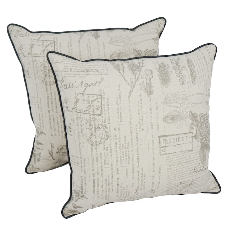 Blazing Needles 17-inch Designer Throw Pillows (Set of 2) - botanica