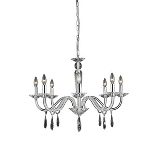 Fleur Illumination 8 light Black Chandelier (swarovski elements crystals/White) - Chandeliers For Bedrooms by Overstock.com