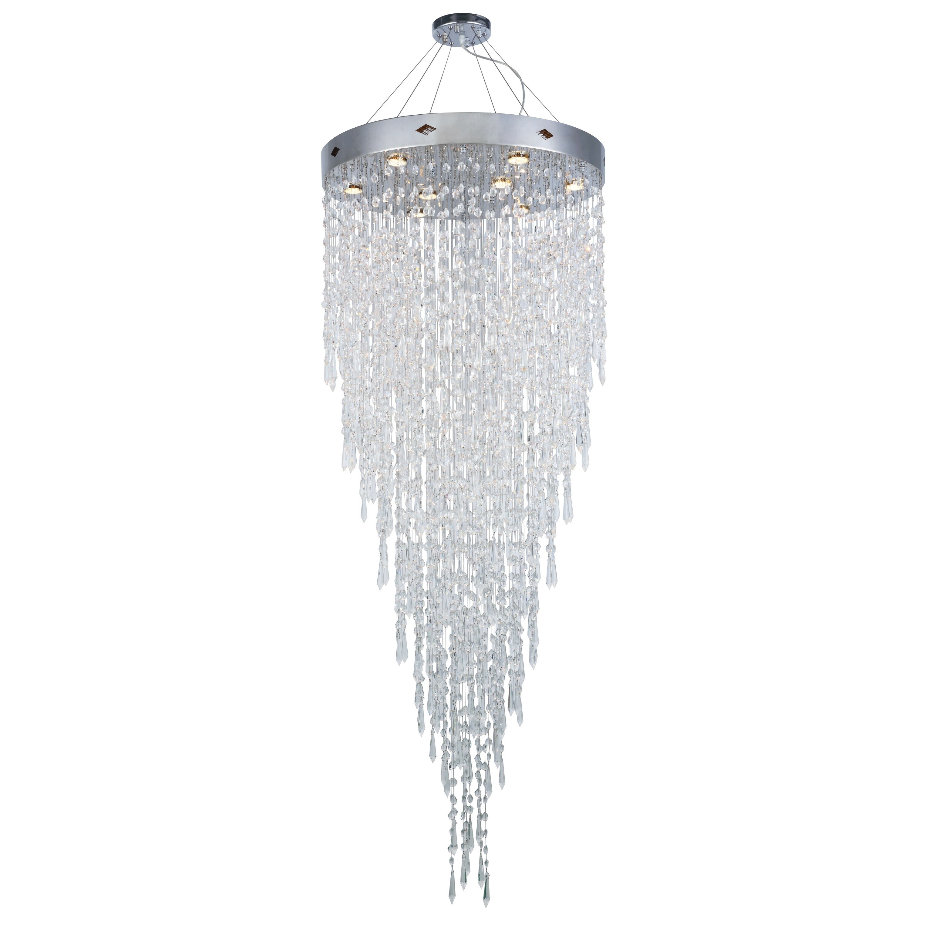 Fleur Illumination 8 light Chrome Chandelier (Chrome/royal cut crystals) - Chandeliers For Bedrooms by Overstock.com