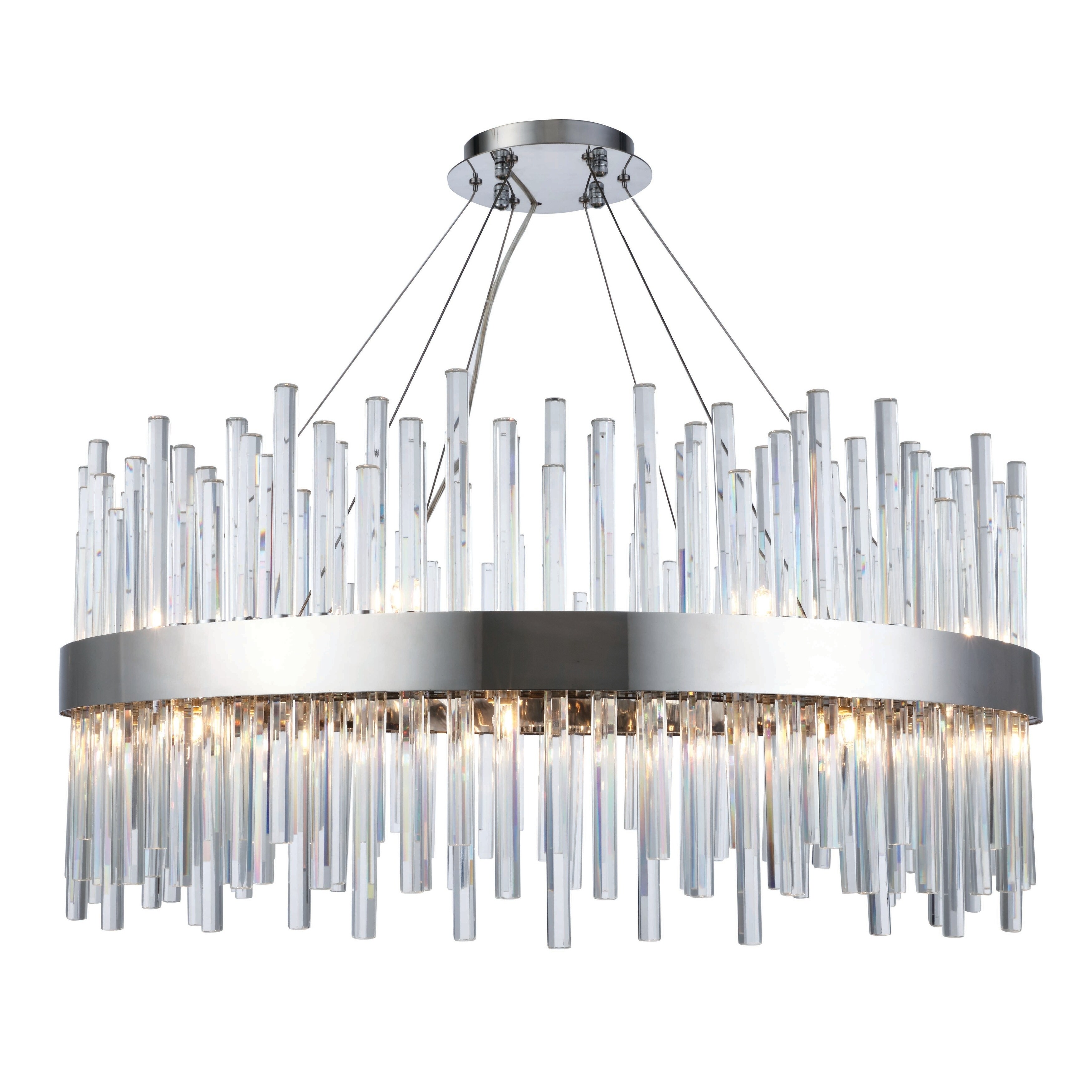 Fleur Illumination 18 light Chrome Chandelier (Chrome/royal cut crystals) - Chandeliers For Bedrooms by Overstock.com