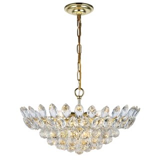 Fleur Illumination 10 light Chrome Chandelier (royal cut crystals/Gold) - Chandeliers For Bedrooms by Overstock.com