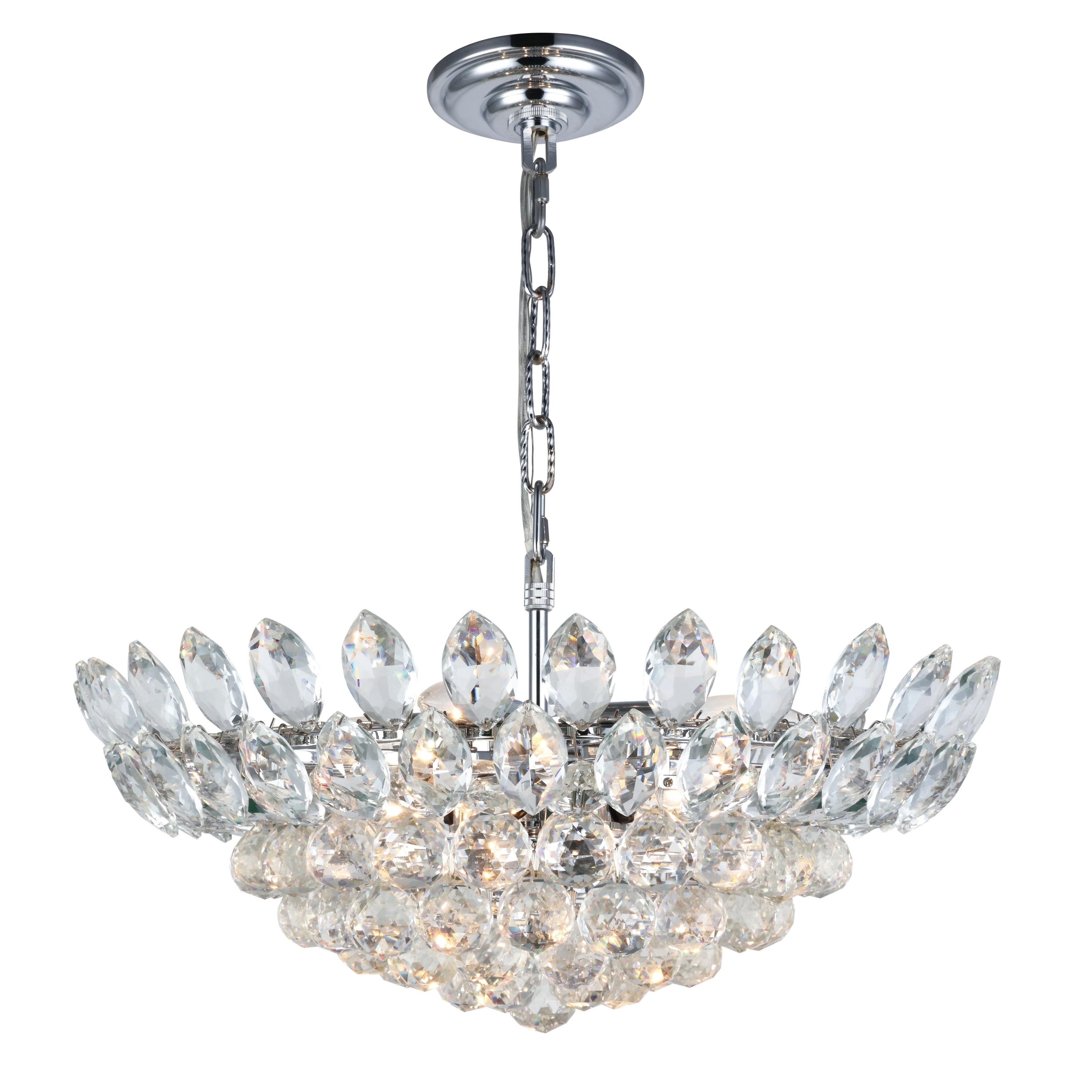Fleur Illumination 10 light Chrome Chandelier (Chrome/royal cut crystals) - Chandeliers For Bedrooms by Overstock.com