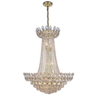 Fleur Illumination 13 light Chrome Chandelier (royal cut crystals/Gold) - Chandeliers For Bedrooms by Overstock.com