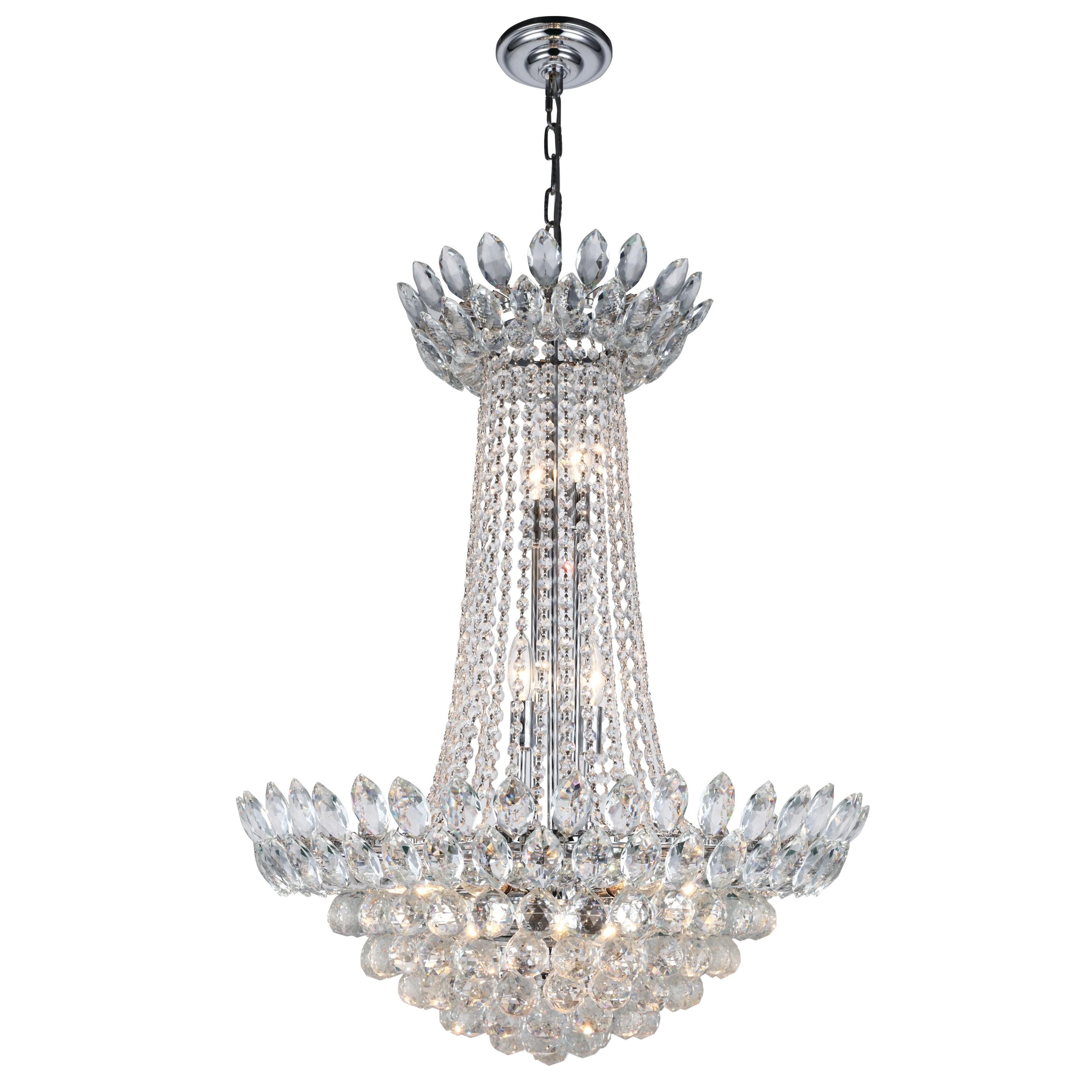 Fleur Illumination 13 light Chrome Chandelier (Chrome/royal cut crystals) - Chandeliers For Bedrooms by Overstock.com