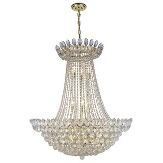 Fleur Illumination 17 light Chrome Chandelier (royal cut crystals/Gold) - Chandeliers For Bedrooms by Overstock.com