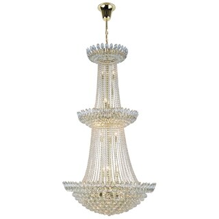 Fleur Illumination 27 light Chrome Chandelier (royal cut crystals/Gold) - Chandeliers For Bedrooms by Overstock.com