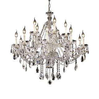 Fleur Illumination 15 light Chrome Chandelier (Chrome/swarovski spectra crystals) - Chandeliers For Bedrooms by Overstock.com