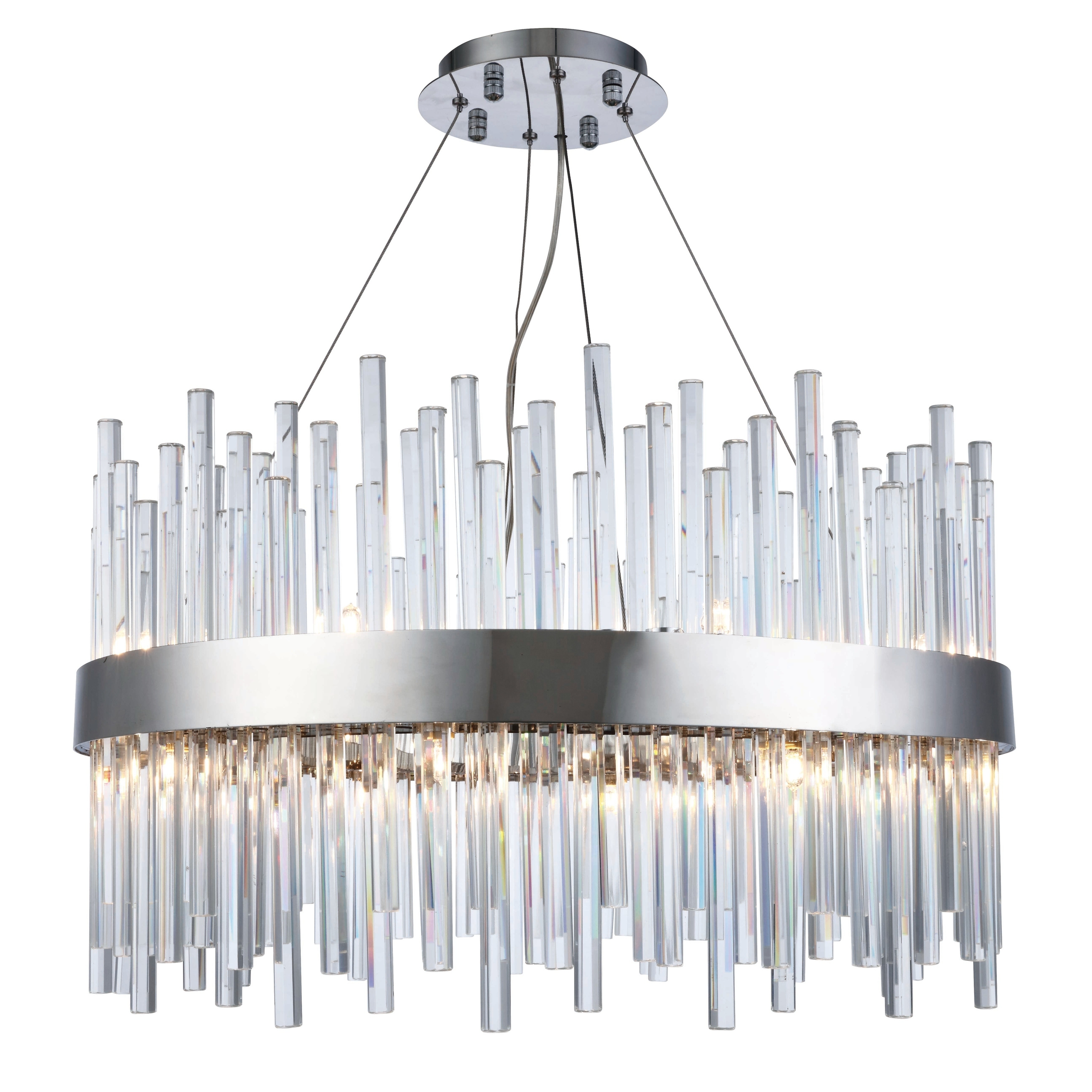 Fleur Illumination 16 light Chrome Chandelier (Chrome/royal cut crystals) - Chandeliers For Bedrooms by Overstock.com