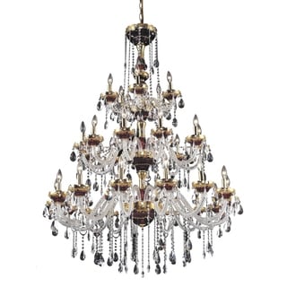 Fleur Illumination 30 light Gold Chandelier (swarovski elements crystals/Gold) - Chandeliers For Bedrooms by Overstock.com