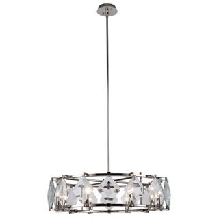 Royce Edge 8 light Flat Black + Burnish Brass Clear glass Chandelier (Polished Nickel/royal cut crystals/Clear Glass) - Chandeliers For Bedrooms by Overstock.com