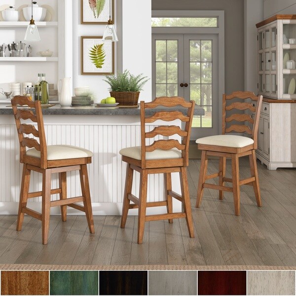 Eleanor French Ladder Back Counter Height Swivel Chair by iNSPIRE Q Classic