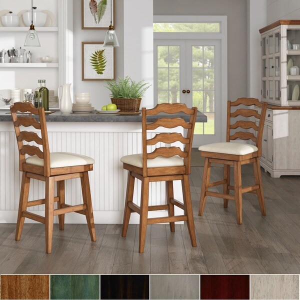 Eleanor French Ladder Back Counter Height Swivel Chair by iNSPIRE Q Classic