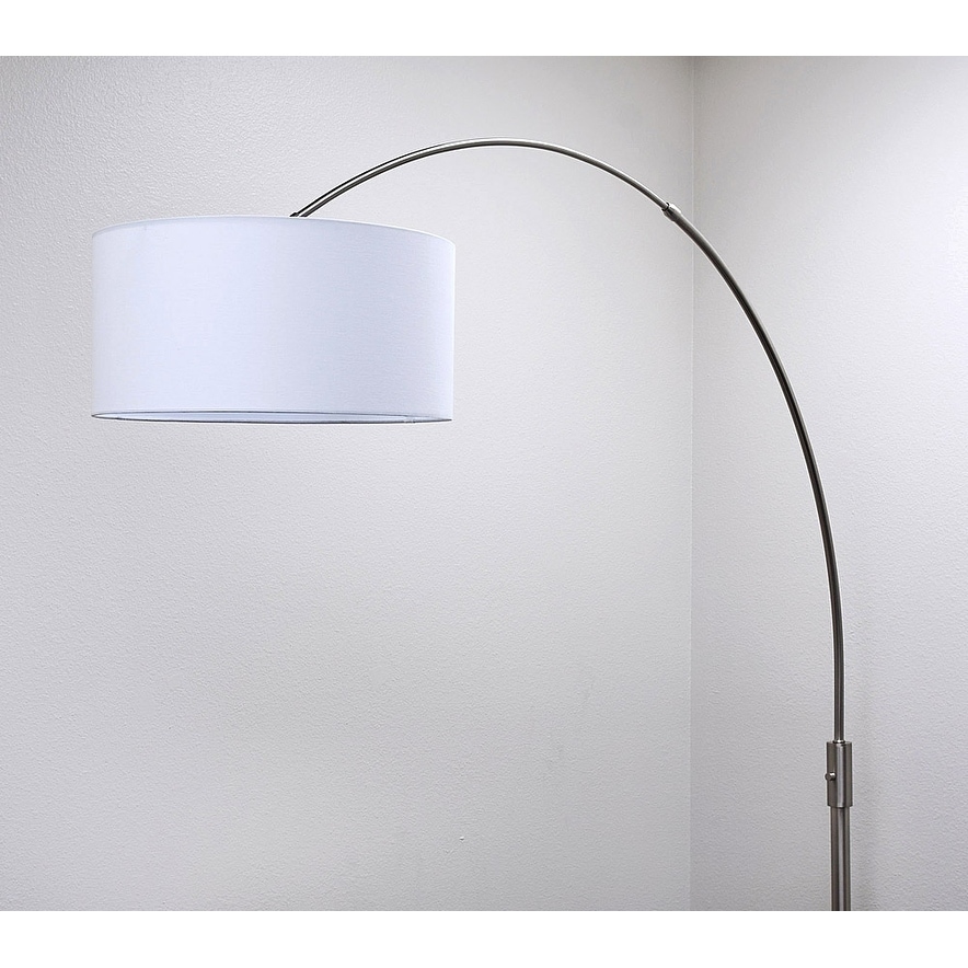 ORBITA Brushed Nickel LED Retractable Arc 82-Inch Dimmable Floor Lamp